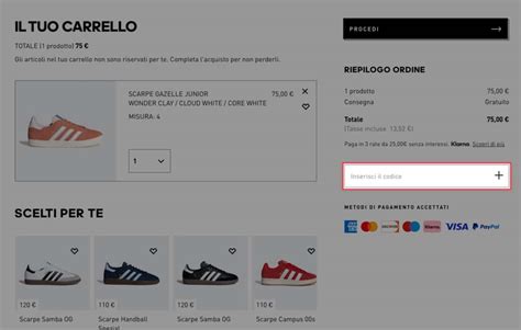 codice sconto adidas